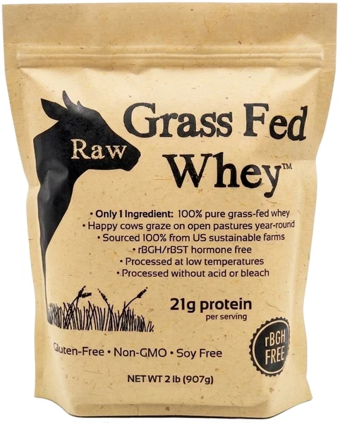 Raw Grass Fed Whey Protein Powder, Unflavored – 1 Ingredient, No Additives or Fillers, Undenatured, Made in USA