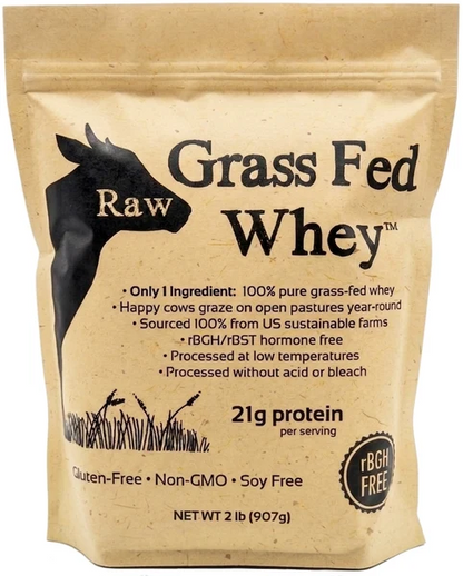 Raw Grass Fed Whey Protein Powder, Unflavored – 1 Ingredient, No Additives or Fillers, Undenatured, Made in USA